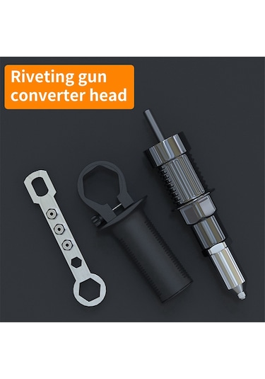 Elektrikli Perçinleme Makinesi Adaptörü Perçin Başlı Matkap Ve Sap Anahtarı