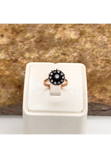 Elmas Montür Rosegold Gül Modeli Gümüş Set Takım Rose Gold