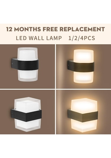 Led Duvar Işıkları 10w Sundurma Aplik Lambaları 110/220v Led Armatür İç Lamba Merdiven Yatak Odası Açık Bahçe Led Aydınlatma Circular Aluminum Acry Siyah