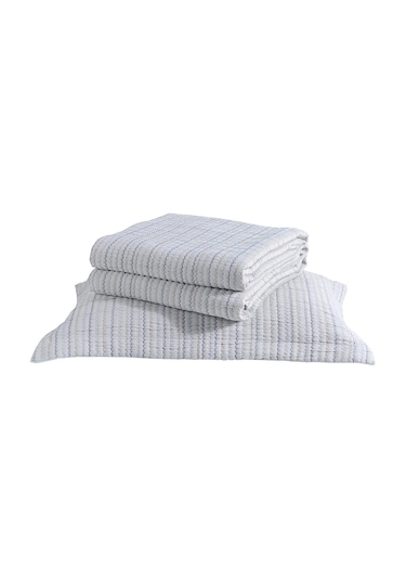 Elart Stripe Yatak Örtüsü Çift Kişilik Gri