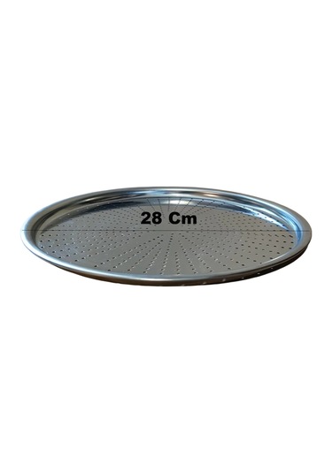 Paslanmaz Çelik Delikli Pizza Fırın Tepsisi Lahmacun Fırın Tepsisi 28 Cm Çok Renkli
