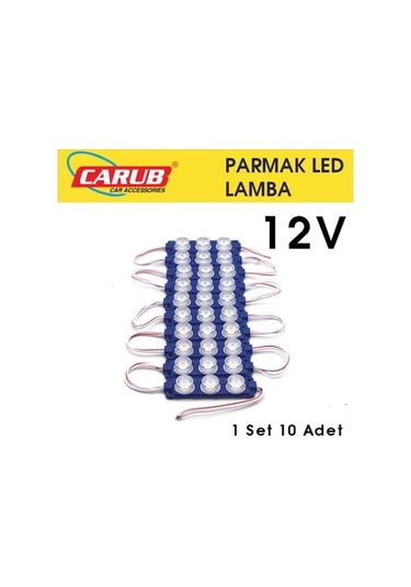 Carup Camlı Parmak Led Lamba Sarı 12 Volt Su Geçirmez 10,lu 3m Bantlı Kesilebilir Br0409938