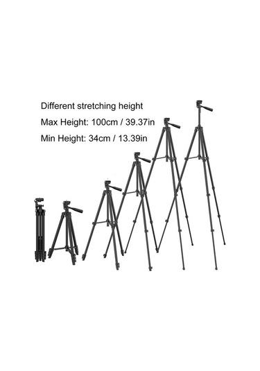 Ebitda Taşınabilir Alüminyum Tripod - Gopro/kamera/son Derece Kolay Kullanılır Siyah