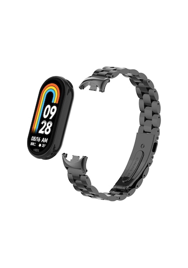 Xiaomi Mi Band 9 İle Uyumlu Bakla İşlemeli Metal Kordon