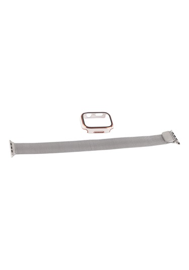 İwatch 45mm Beyaz İçin Temperli Cam Ekran Koruyucu Ve Saat Kayışı Aksesuarlarına Sahip Koruyucu Pc Kılıfı