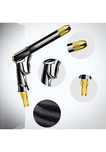 Suitu R-2383 Yüksek Basınçlı Püskürtme Tabancası Sulama Seti 7.5M Gümüş