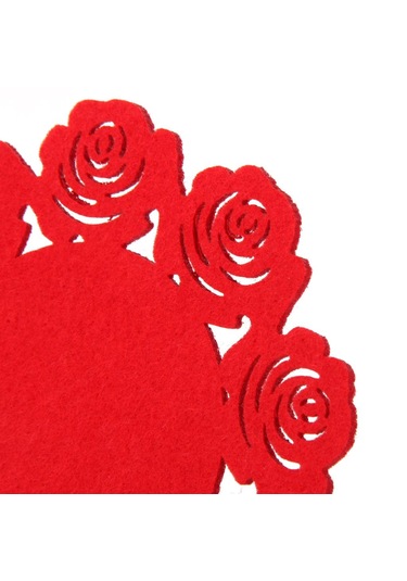 Homyl 4 Adet 15cmx15cm Güller Bardak Altlığı Mat Kaymaz Ped Acı Kahverengi