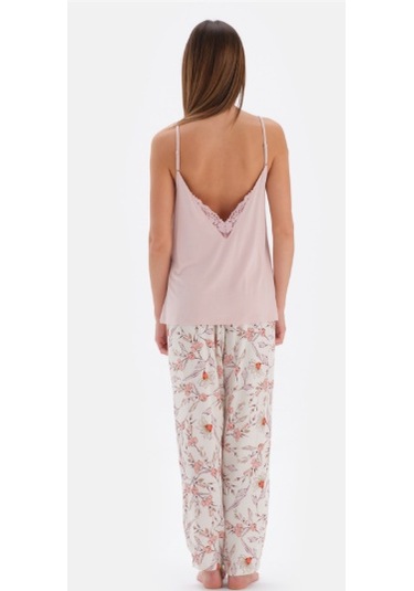 Eros 33524 3 Lü Sabahlıklı Kadın Pijama Takımı Pudra