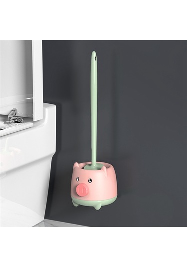 Klozet Fırçası Ve Tutucu, Kompakt Klozet Temizleme Fırçası Seti Pembe Ve Yeşil