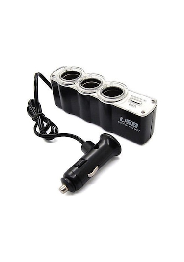 3 Port + 1 Usb Oto Araç Çakmaklık Çoğaltıcı Çoklayıcı Hub