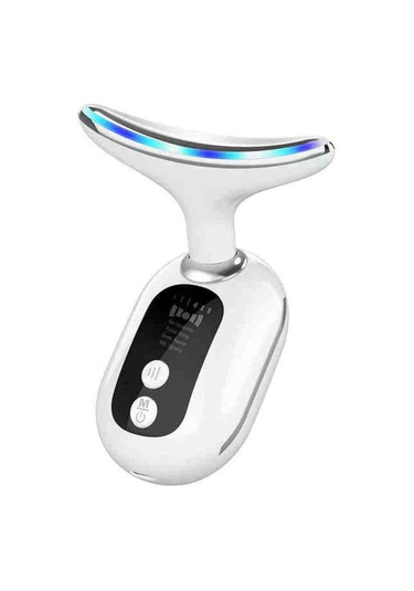 400mah 45 Derece 3 Modlu Isıtmalı Yüz - Boyun Kırışıklık - Sıkılaştırma Cihazı Beyaz