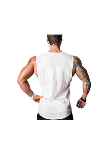 Siyah Muscleguys Yaz Fitness Spor Fiziksel Eğitim Yelek Erkek Bol Kolsuz Tişört