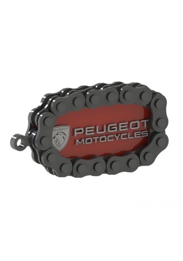 Peugeot Zincir Detaylı Anahtarlık Kırmızı