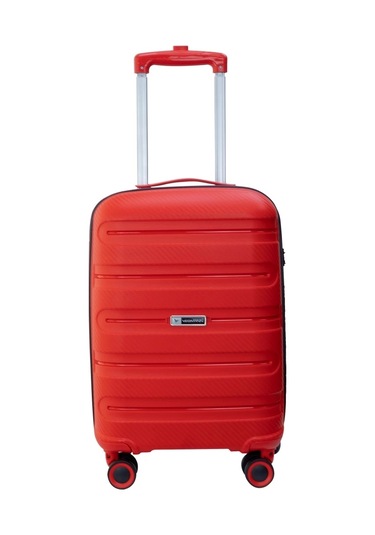 Vegmann Polipropilen Pp Atlas Kırmızı Kabin Boy Valiz Kırmızı