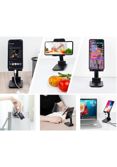 Kenpazar Katlanabilir Masaüstü Telefon Tutucu Stand Siyah