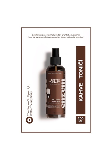 Enzym Cosmetics Doğal Kahve İçerikli Saç Dökülmesi Karşıtı Tonik 200 ML