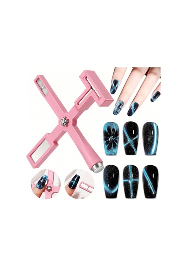 Pembe Kedi Gözü Oje 5i Bir Arada Mıknatıs Cat Eye Magnet