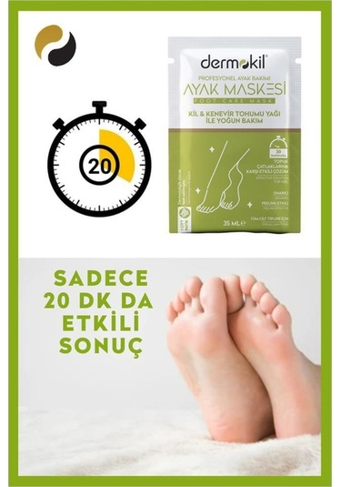 Dermokil Kil ve Kenevir Yağlı Peeling Etkili Ayak Maskesi 2 x 35 ML