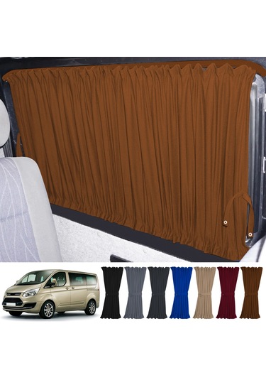 Pandami Ford Custom Uzun Şase 2012+ Uyumlu Taba Raylı Oto Perde Takımı