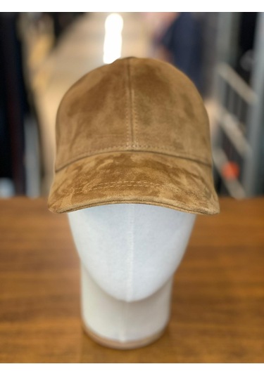 Hamze %100 Süet Deri Cap Şapka Camel