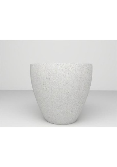 Nuano Consept Vera Serisi Yuvarlak Saksı Beyaz 27x27