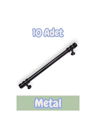 Nesli Alüminyum Metal Lüks Modern Mobilya Çekmece Mutfak Dolabı Kulpu Siyah 160mm 10 Adet Siyah