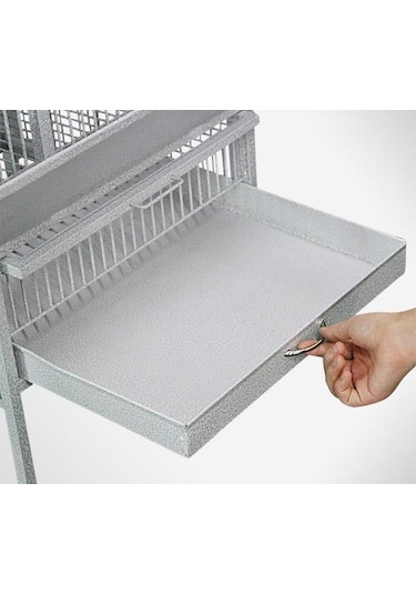 Dayang A10 Ayaklı Papağan Eğitim Kafesi 46x46x156cm Beyaz