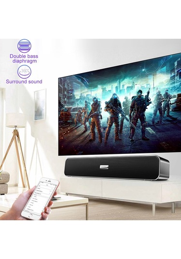 Yındıao A36 Bluetooth 5.0 Akıllı Subwoofer Bilgisayar Kablosuz Bluetooth Hoparlör, Bluetooth Yükseltme Sürümü Siyah
