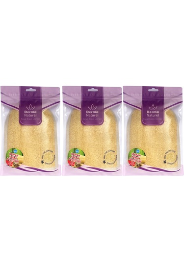 Derma Naturel Loofah Kabak Havlu Banyo Eldiveni 3 Lü Set