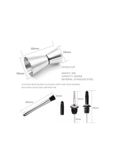 Vkemall 6 Parçalı Paslanmaz Çelik Boston Shaker Seti - Ev Barı İçin Kokteyl Yapım Kiti