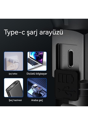 Jian Fan Şarj Edilebilmektedir Siyah