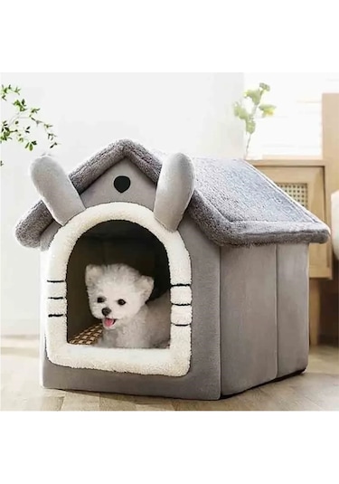 Tineke Klasik Model Yumuşak Kedi Yatağı Derin Uyku ve Kış Evi Medium