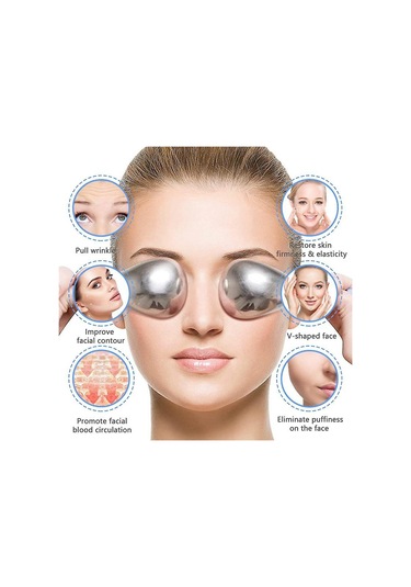 Cilt Bakımı İçin Buz Küresi Kaşık Masaj Aleti - Paslanmaz Çelik Dondurma Aleti - Güzellik İçin Yüz Silindiri - Soğutucu Masaj Çok Renkli