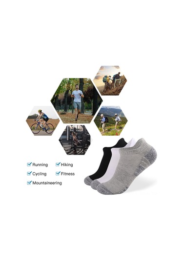 Tenfowee Hafif Gri M Beden Spor Piyama Çorabı, 6 Çift Paket, Pamuklu Ve Esnek Dokulu Açık Gri