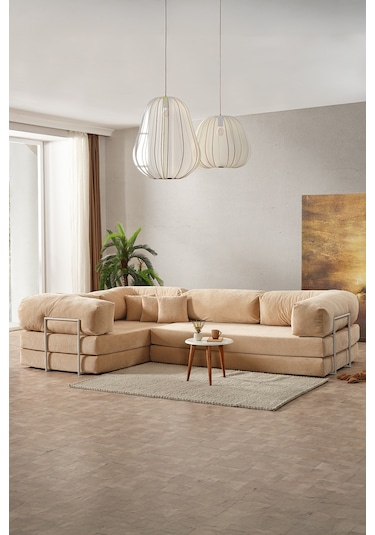 Legom Lucas Aktivite Koltuğu Yatak Olabilen Çok Amaçlı Kanepe L Koltuk Bej Bej