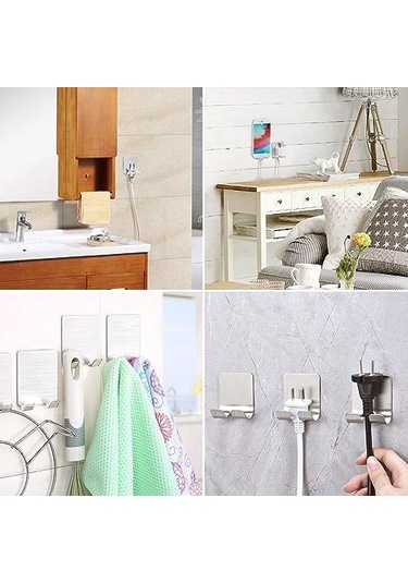 Kangvka Stainless Steel 403 Otomatik Yapışkan Duvar Hook - Tıraş Makinesi, Anahtar, Mutfak Gereçleri, Havlu İçin Dayanıklı Duvar Takımı Diğer