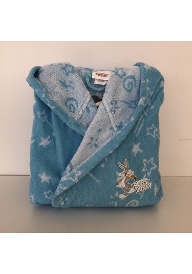 Özdilek Bugs Bunny Galaxy Lisanslı Havlu Bornoz Set Mavi 5/6 Yaş Mavi