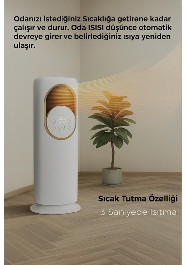 Uzaktan Kumandalı Taşınabilir Sıcak Üfleme Isıtıcı