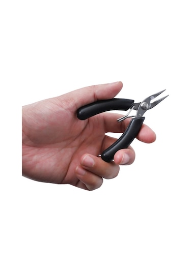 Sones 4 İnç Paslanmaz Çelik Avuç İçi Mini Elektronik Pense İğne Burunlu Düz Pense