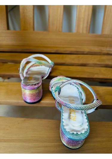 Gala Taş İşlemeli Çocuk Topuklu Ayk. Çok Renkli