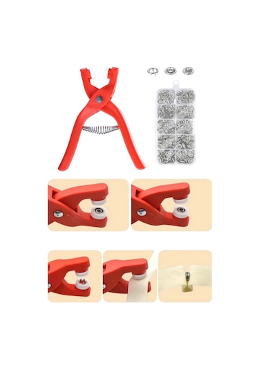 Anadolu Saray Pratik Çıt Çıt Takma Çakım Makinesi Takım Seti 9.5 MM Çıt Çıt Takma Seti 100'lü