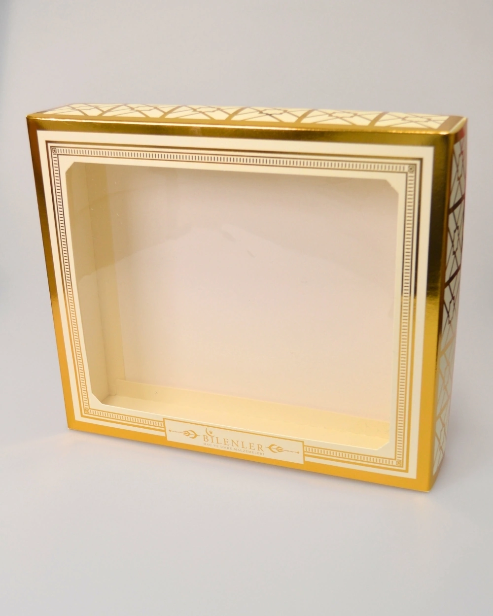 Asetat Pencere Kapaklı Hediye Kutusu Küçük Boy 21x25x5 Cm Sunum Kutusu