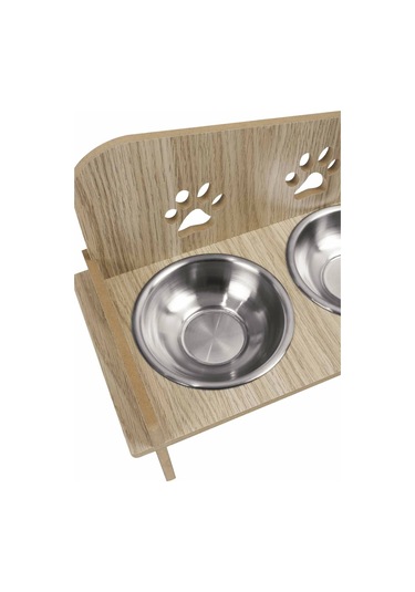 Ahşap Kedi Köpek Mama Su Kabı Standı, Metal Suluk, Kedi Köpek Halısı