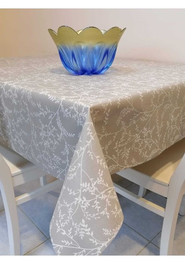 Elyaflı Pvc Muşamba - Desenli Silinebilir Masa Örtüsü 02mrl203c Gri