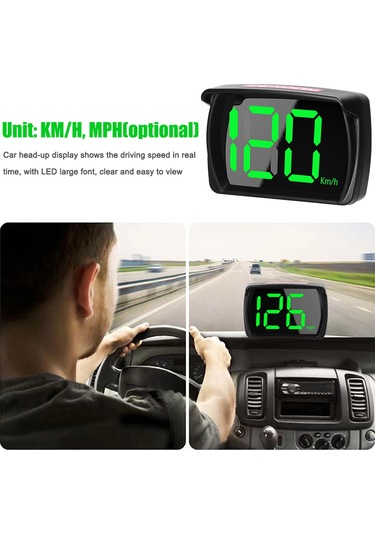 Monyee Siyah Gps+beidou Çift Mod Araç Yüksek Görünürlük Hız Gösterici Km/h/mph + Araç Şarj Adaptörü Paketi 2 - Usb Plug & Play, Gölgelikli, Konforlu Sürüş İçin