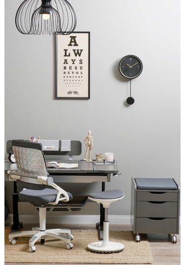 Creo Mobili Çekmeceli Tekerlekli Sirius Keson Oturulabilir Ofis Ve Ev Komodini Antrasit/mavi