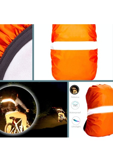 Omeniv 50-70lt Turuncu Reflektörlü Kılıf Sırt Çantası Kılıfı Toz Çok Renkli