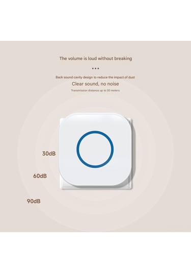 Moveevo Ev İçin Kablosuz Zil, 350m Uzak Mesafe, 4 Ses Seviyesi, 38 Müzik, Ip44 Su Geçirmez, Avrupa Standartı 1 Verici + 1 Alıcı