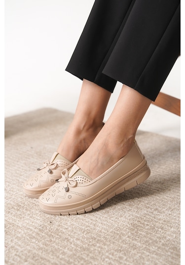 Garantili D0109 Günlük Ortopedik Kadın Babet Ayakkabı Bej