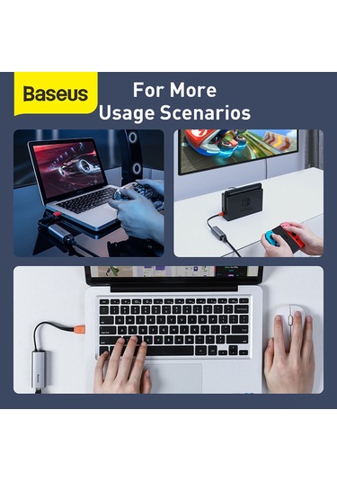 Skycity Baseus Çift Yönlü Gigabit Ethernet Adaptörü Usb-a/type-c Desteği 1000mbps Hızlı Bağlantı Mac/pc Uyumlu Alüminyum